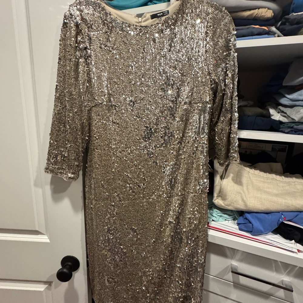 TFNC sequin maternity dress.
